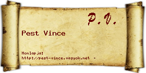 Pest Vince névjegykártya