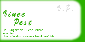 vince pest business card